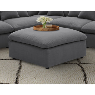 Greeley - Upholstered Square Ottoman With Cushion - Charcoal