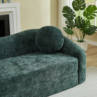 Curved Convertible Sofa, 2 In 1 Frameless Folding Sofa Bed With Pull Out Base And Deep Seat