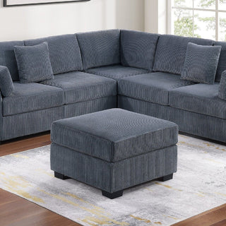 Contemporary L - Sectional Sofa Set With Ottoman And Pillows