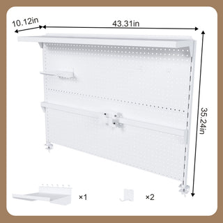 Clamp On Desk Pegboard With Single Monitor Stand