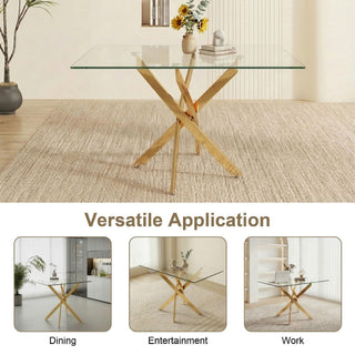 Rectangular Dining Table For Home Kitchen - Gold