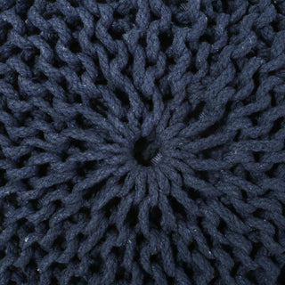 Bordeaux - Knitted Round Pouf Ottoman, Floor Cushion