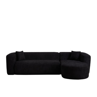 L - Shape Boneless Cloud Couch With 2 Throw Pillows For Living Room