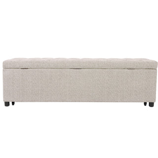 Storage Ottoman With Tufted Seat And Underseat Drawer