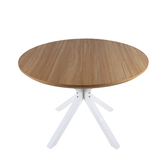 Pedestal Table For Living Room - White / Light Oak