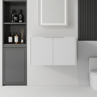 Floating Bathroom Vanity Cabinet With Soft Close Double Doors, Spacious Interior Storage, Wall Mounted, Cabinet Only