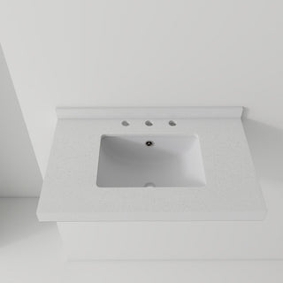 Basin Sink With 2" Thick Rim, Triple Faucet Holes, Sink Only