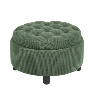 Storage Round Footstool Table Ottoman