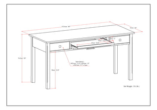 Avalon - Large Desk - Tobacco Brown