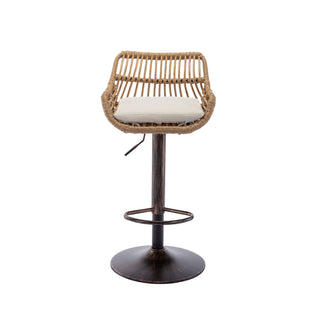 Modern Swivel Bar Stools Adjustable Counter Chairs With Footrest (Set of 2)