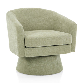 Swivel Barrel Chair With Cushioning For Living Room & Office, 360° Rotating - Green