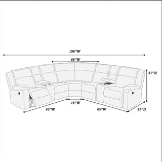 Power Motion Sectional LAF / RAF Loveseat With Console Cup Holders