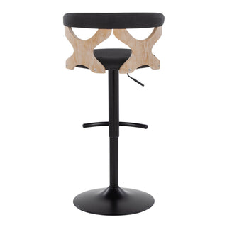 Gardenia - Contemporary Adjustable Barstool & Swivel With Rounded T Footrest (Set of 2)