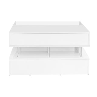 Lift Top Coffee Table With 2 Drawers, Hidden Space And LED Lights For Living Room