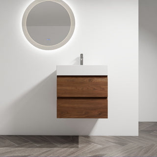 Wall Mounted Bathroom Vanity And Sink, 2 Soft Close Drawers