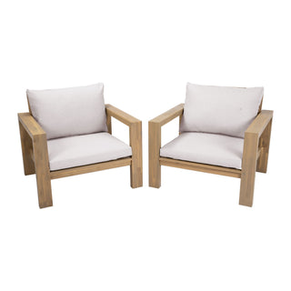 Stylish Outdoor Chair Set With Cushions For Garden (Set of 2)