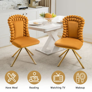 Upholstered Swivel Dining Chairs (Set of 2)