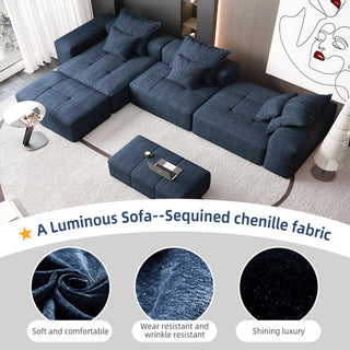 Modern Oversized Diy Combination Modular Sectional Sofa & Pillows