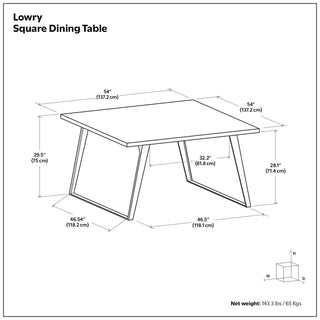 Lowry - Handcrafted Square Dining Table