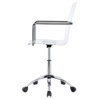 Clear Office Chair With Caster Wheels Futuristic Design, Adjustable Height - Clear