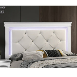 Tufted Headboard Bed With LED Lighting