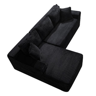 Cloud Modular Sectional Sofa Couch With L-Shape Chaise, Upholstered Couches For Living Room - Black