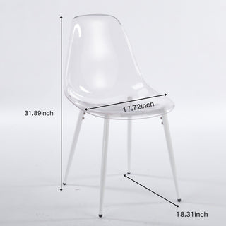 Transparent Dining Chair (Set of 4) - Matte White