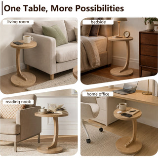 C - Shaped End Table With Sturdy Base