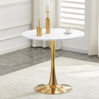 Round Dining Table & Thickened Top For Kitchen