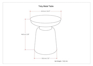 Toby - Metal Accent Table - Gold / Black Ombre