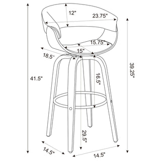 Swivel Bar Stool Elegant Design With Upholstery - Cream