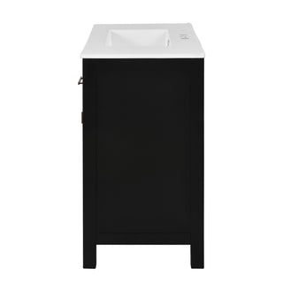 Bathroom Vanity With Sink, Cabinet With 4 Drawers & 2 Soft Close Doors, Rectangular Storage Unit For Bathroom