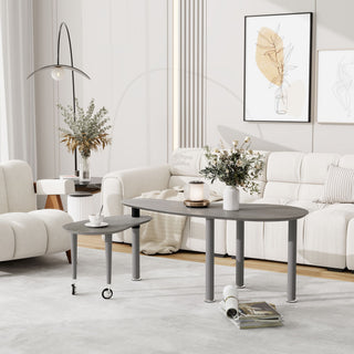 Rotatable Cocktail Table With Solid Legs, 360 Degree Rotating