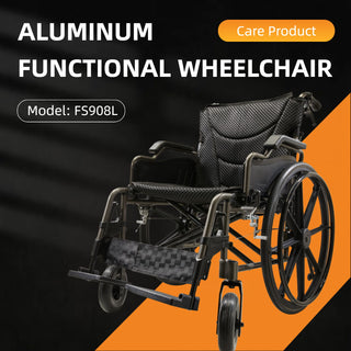Lightweight Foldable Transport Wheelchair For Adults With Double X Force Support