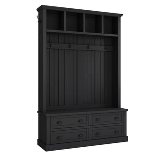 Hall Tree With 4 Drawers, Coat Rack With 6 Hooks
