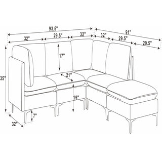 Upholstered Modular Sectional & Tall Legs