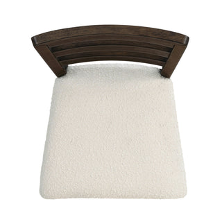 Upholstered Dining Chair With Ladder Back Design (Set of 2)