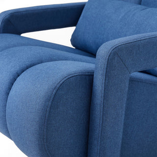 Upholstered Accent Chair With Pillow, Designed For Living Room - Navy Blue