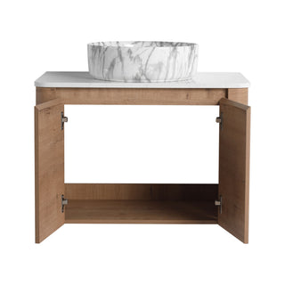 Wall Mounted Bathroom Vanity With Art Sink & 1 Soft Close Door