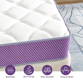 10" Hybrid Mattress With Individual Pocket Coils And Memory Foam
