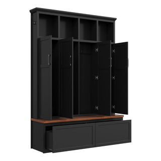 Hall Tree With 4 Hidden Cabinets