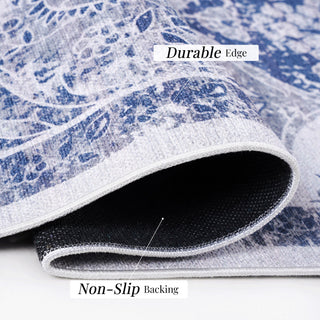 Maval - 3' X 5' Washable Area Rug - Blue