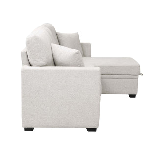 Upholstered Sectional With Pull Out Bed And Chaise Storage
