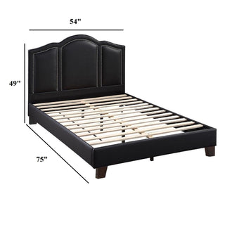 Full Size Bed With Unique Headboard - Black