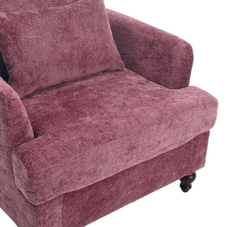 Modern Mid Century Wood Frame Armchair With Tufted Design