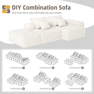 Modern Oversized Diy Combination Modular Sectional Sofa With Pillows