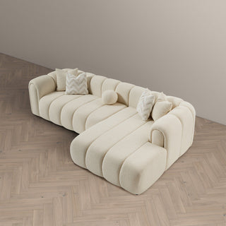 Beatrice - Modern Tufted Right Sectional Sofa - Ivory