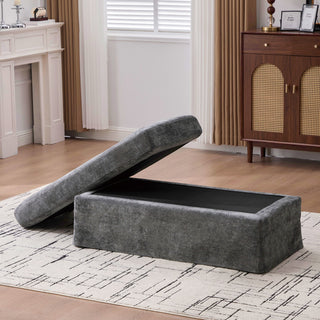 Wide Modern Upholstered Ottoman Foot Stool