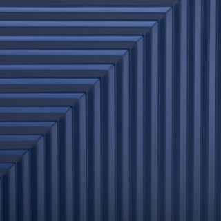 Side Cabinet With Adjustable Shelves And Geometric Door Panels - Navy Blue