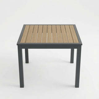 Outdoor Square Patio Slatted Dining Table - Gray